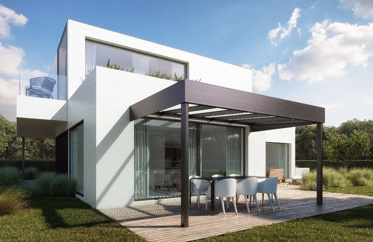 Pergola Climacrown so vzhľadom plochej strechy
