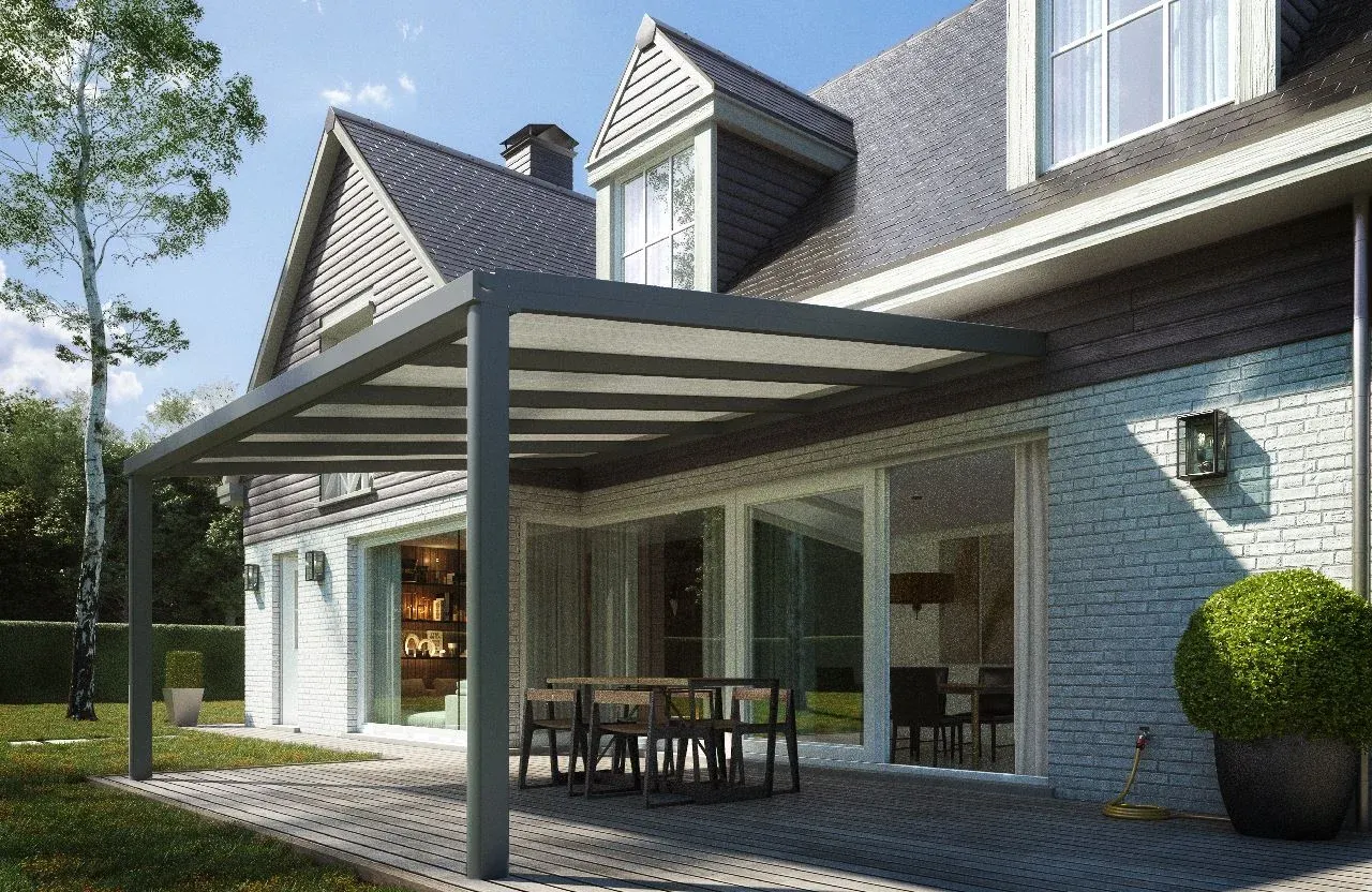 Hliníková pergola na terase rodinného domu