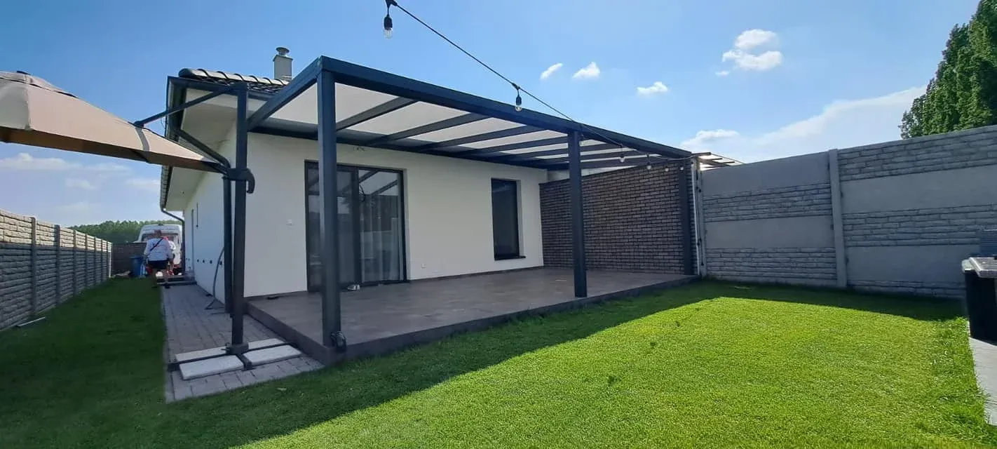 Hliníková pergola na terasu — realizácia Techconsystems