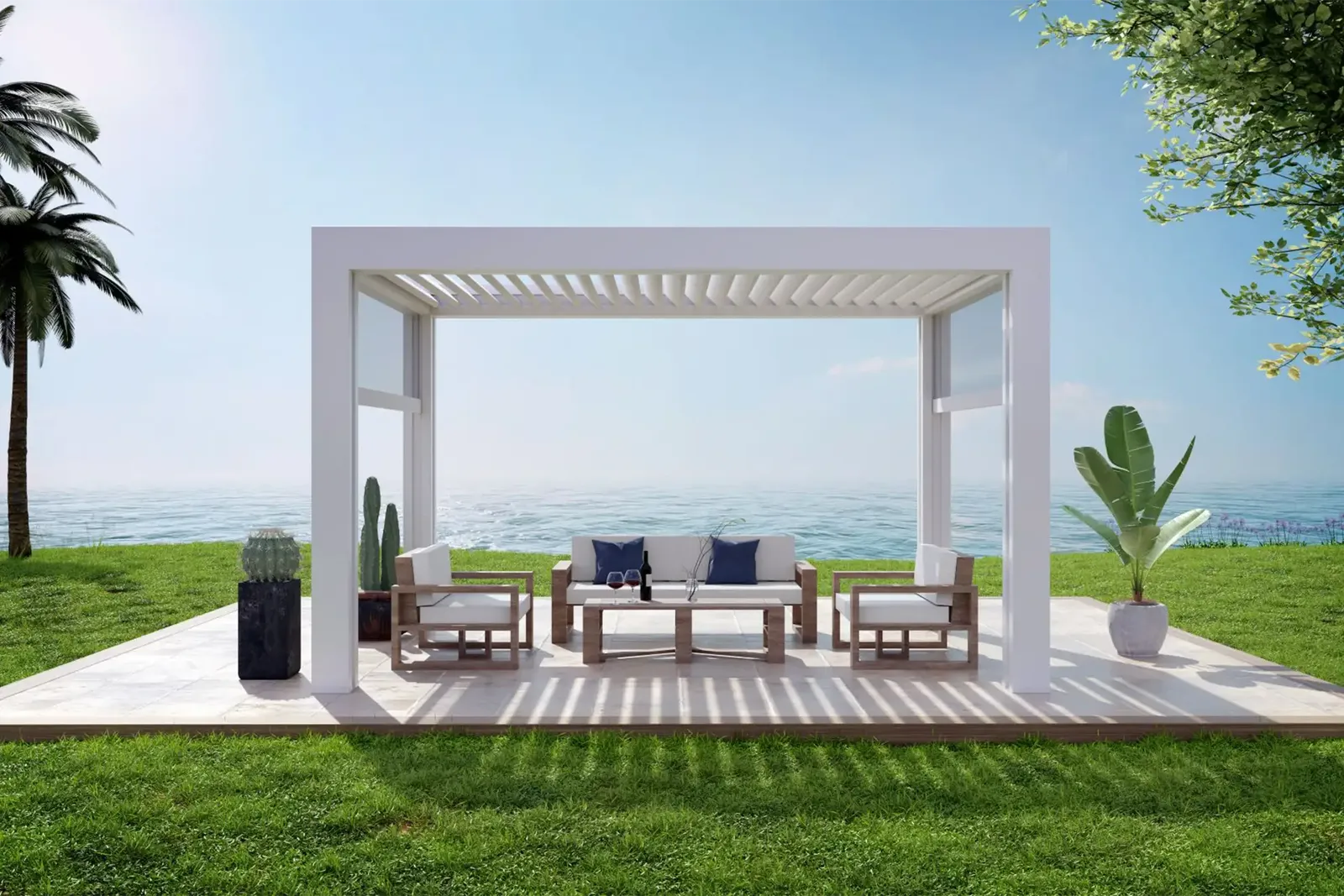 Bioklimatická pergola: aké rozmery si vybrať