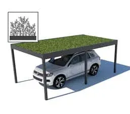 Carport so zelenou strechou