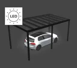 Carport s LED osvetlením