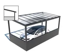 Carport so zábradlím