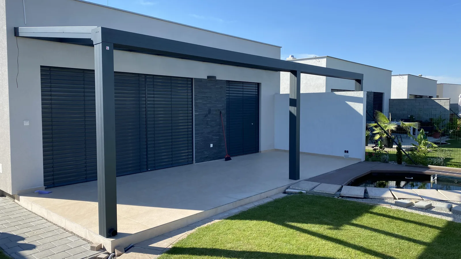 Hliníková pergola na terasu — realizácia Techconsystems