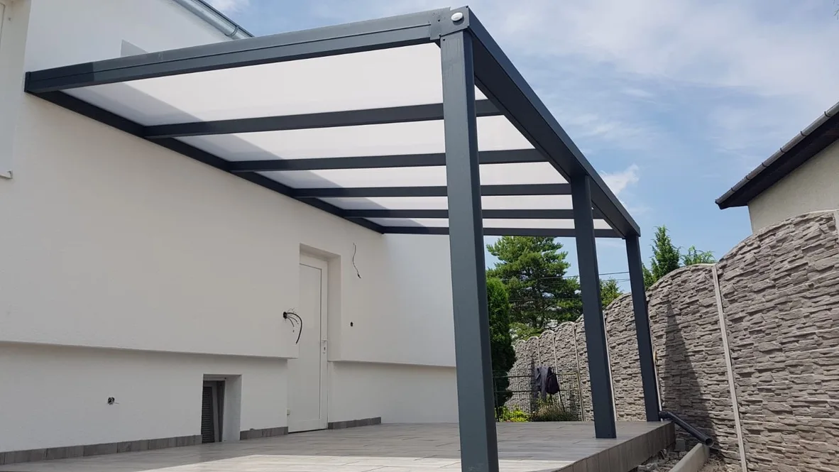 Hliníková pergola na terasu — realizácia Techconsystems