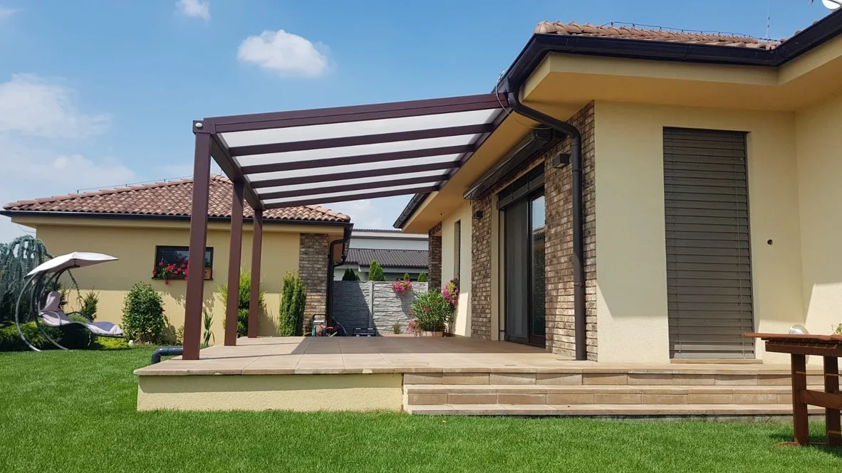 Hliníková pergola na terasu — realizácia Techconsystems